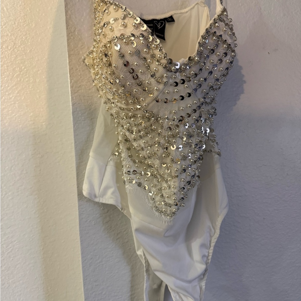 Windsor White Sequin Bodysuit